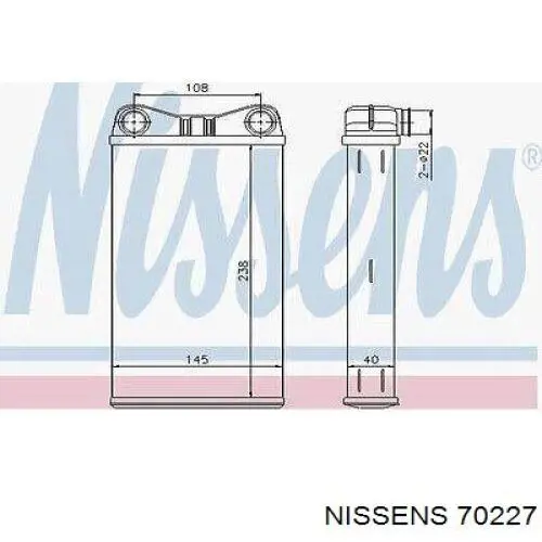 70227 Nissens радіатор пічки (обігрівача)