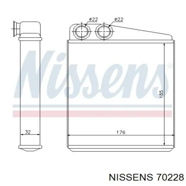 70228 Nissens радіатор пічки (обігрівача)