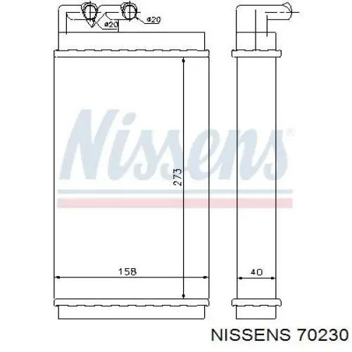 Радіатор пічки (обігрівача) Nissens 70230 ціна, від 31.37 USD