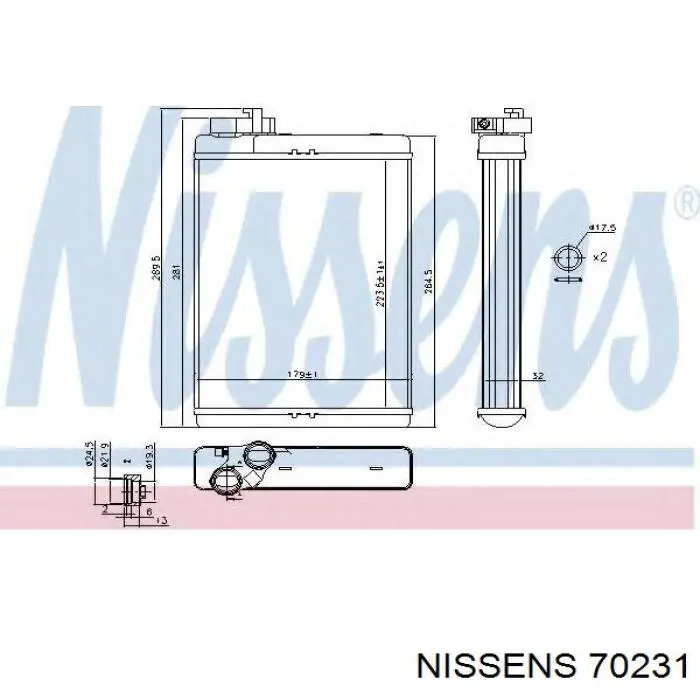 70231 Nissens радіатор пічки (обігрівача)
