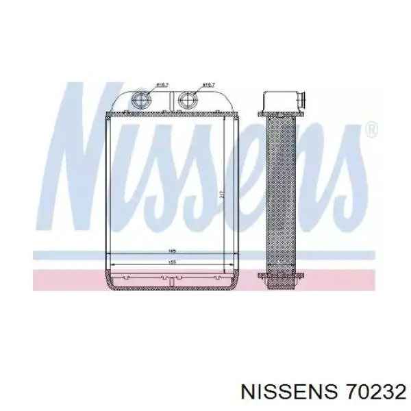 Радіатор пічки (обігрівача) Nissens 70232 ціна, від 60.17 USD