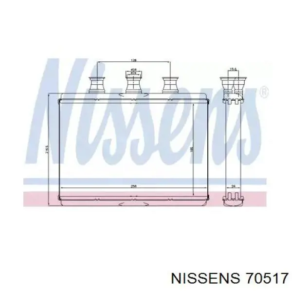 Радіатор пічки (обігрівача) Nissens 70517 ціна, від 47.87 USD