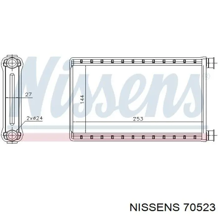 70523 Nissens радіатор пічки (обігрівача)