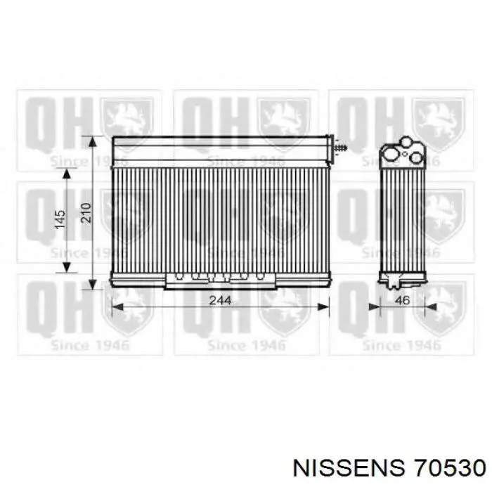 70530 Nissens радіатор пічки (обігрівача)