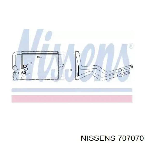707070 Nissens радіатор пічки (обігрівача)