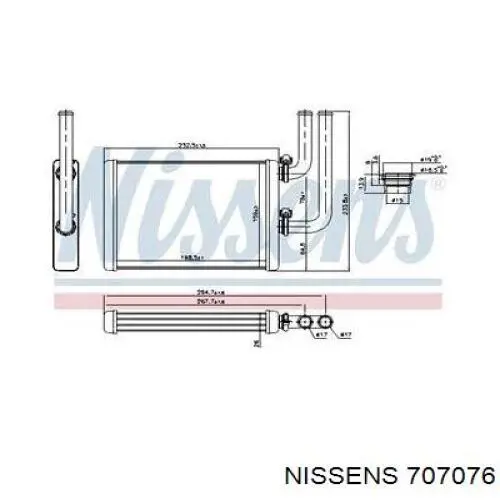 Радіатор пічки (обігрівача) 707076 Nissens