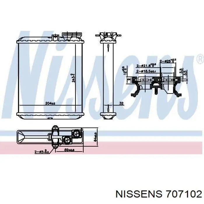 707102 Nissens радіатор кондиціонера