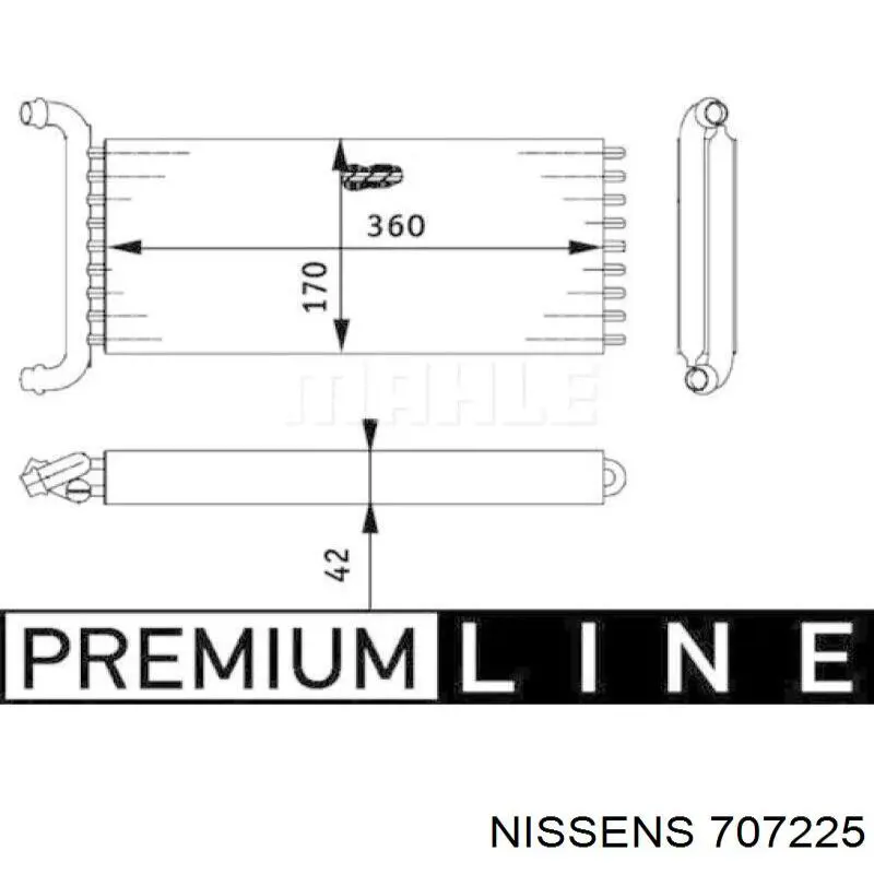 707225 Nissens радіатор пічки (обігрівача, задній)