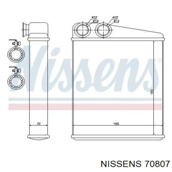 70807 Nissens радіатор пічки (обігрівача)