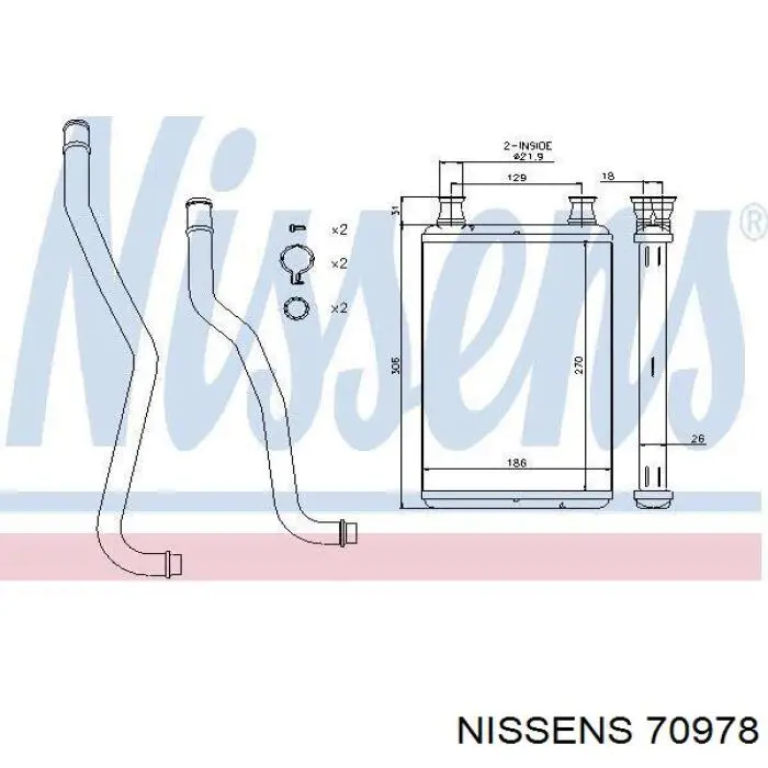 70978 Nissens радіатор пічки (обігрівача)