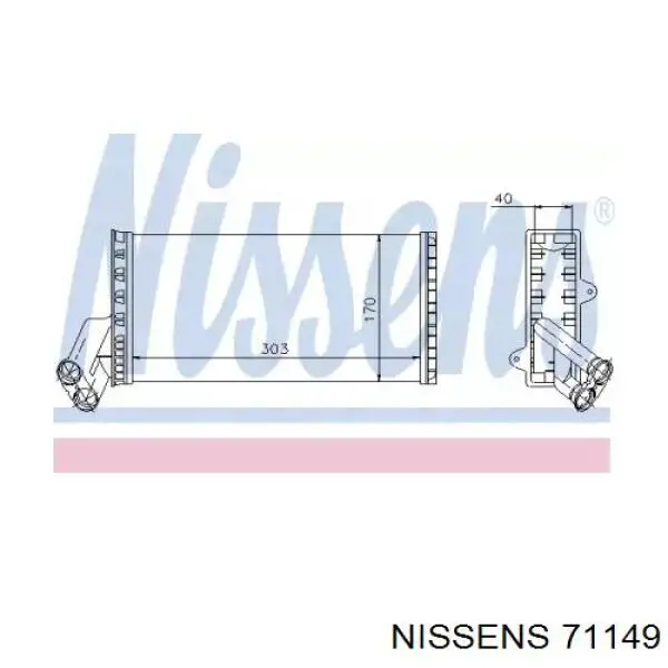 Радіатор пічки (обігрівача) Nissens 71149 ціна, від 28.95 USD