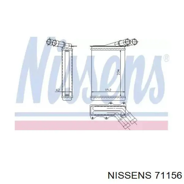 Радіатор пічки 71156 Nissens