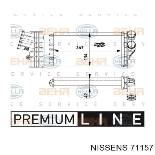 Радіатор пічки (обігрівача) Nissens 71157 ціна, від 27.87 USD