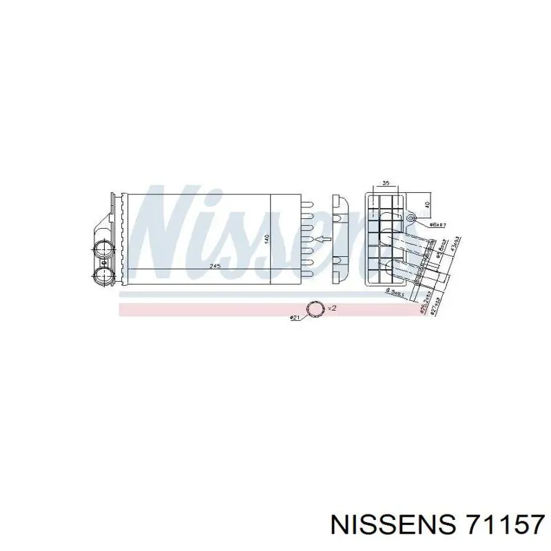 71157 Nissens радіатор пічки (обігрівача)