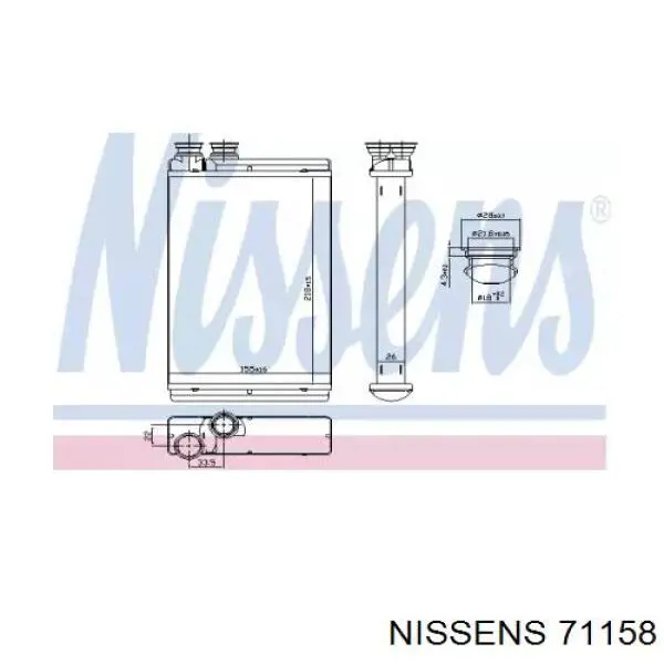 71158 Nissens радіатор пічки (обігрівача)