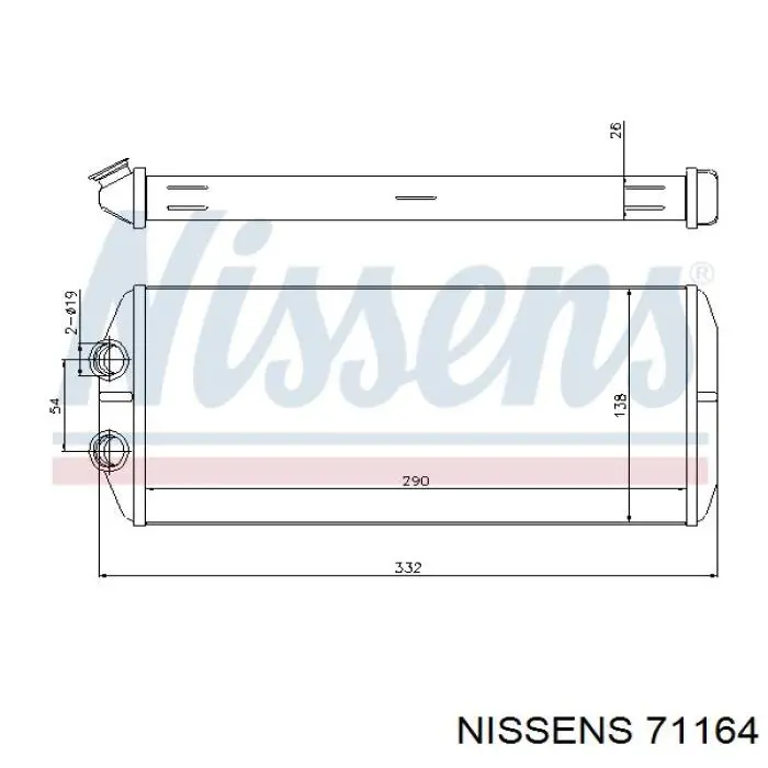 71164 Nissens радіатор пічки (обігрівача)