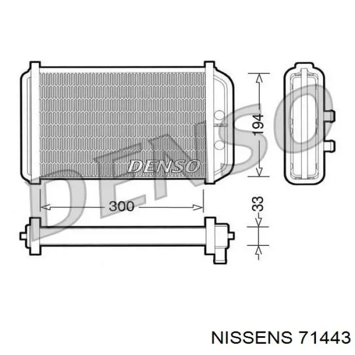71443 Nissens Радіатор опалювача салону