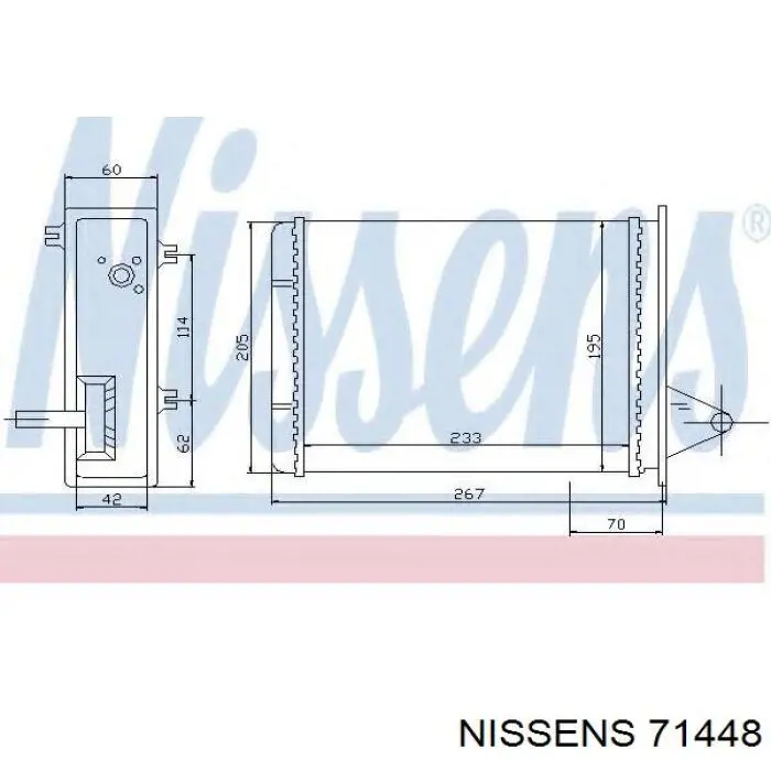 Радіатор пічки (обігрівача) Nissens 71448 ціна, від 28.57 USD