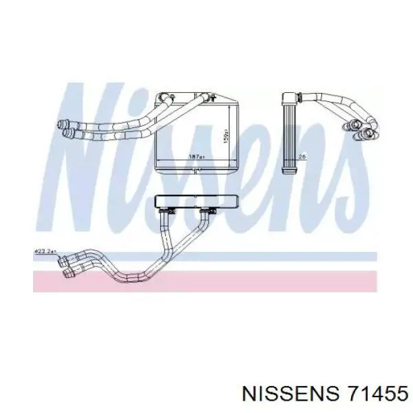 71455 Nissens Радіатор опалювача салону