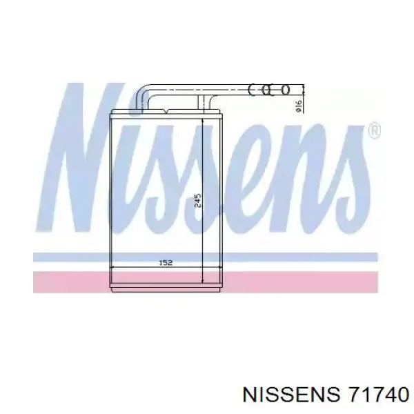 Радіатор пічки (обігрівача) Nissens 71740 ціна, від 52.31 USD