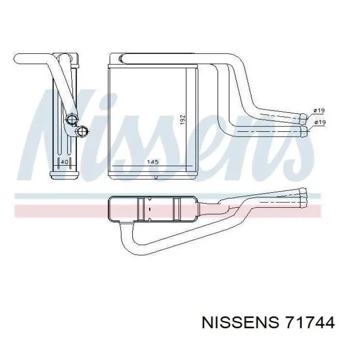 71744 Nissens радіатор пічки (обігрівача)