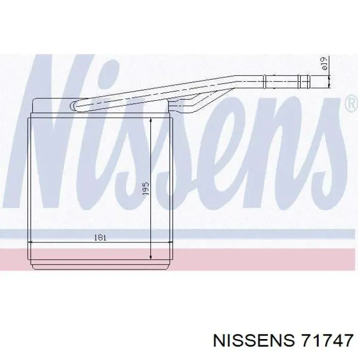 71747 Nissens радіатор пічки (обігрівача)