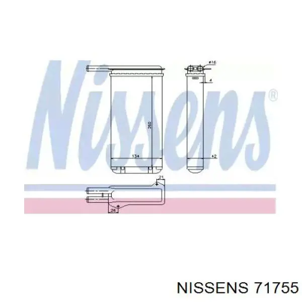 71755 Nissens радіатор пічки (обігрівача)