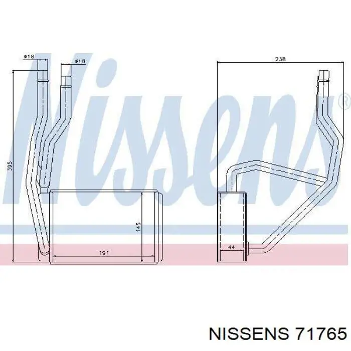 Радіатор пічки (обігрівача) 71765 Nissens