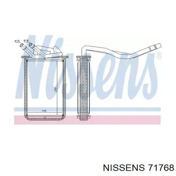 Радіатор пічки (обігрівача) Nissens 71768 ціна, від 56.44 USD