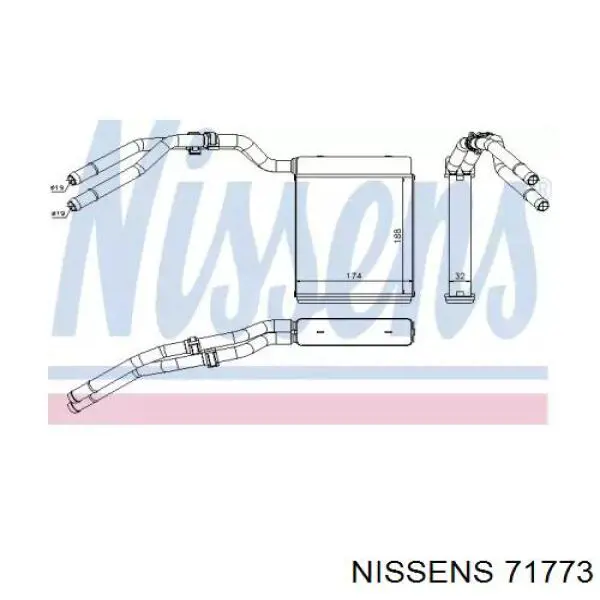 Радіатор пічки 71773 Nissens