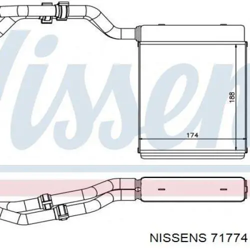 Радіатор пічки (обігрівача) 71774 Nissens