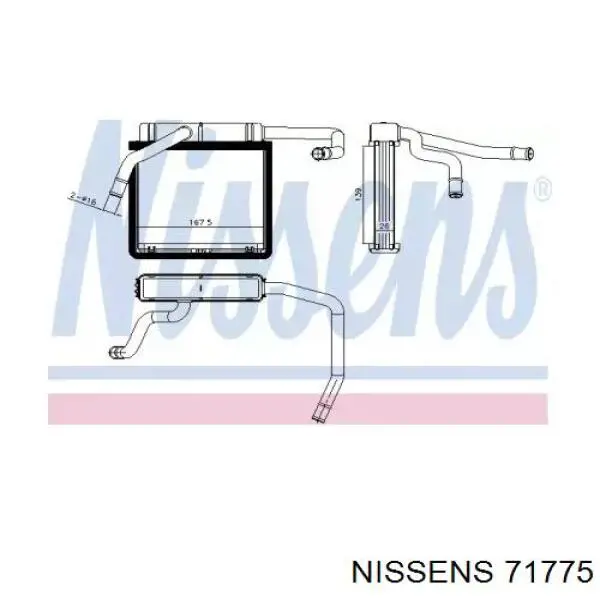 Радіатор пічки (обігрівача) 71775 Nissens