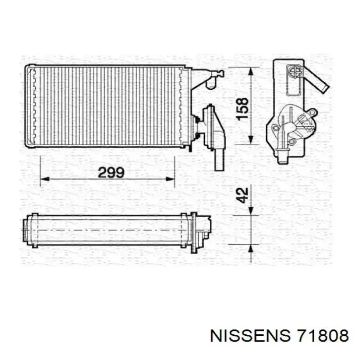 Радіатор пічки 71808 Nissens