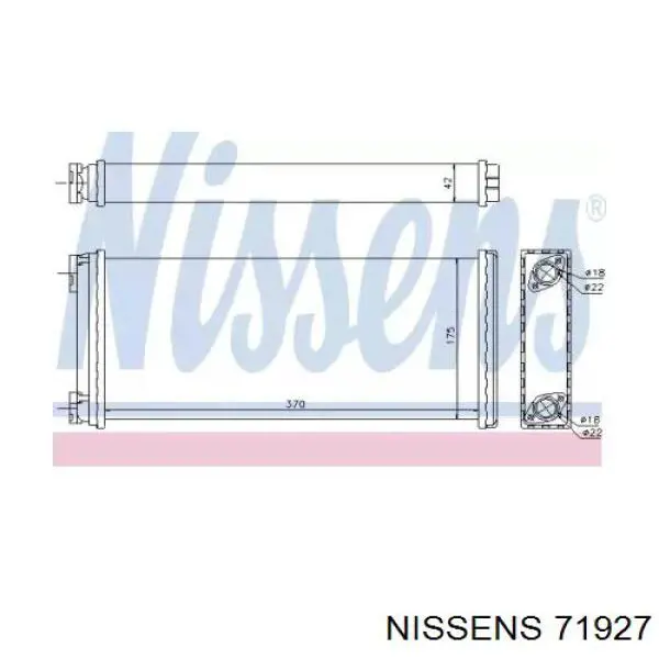 71927 Nissens Радіатор опалювача салону