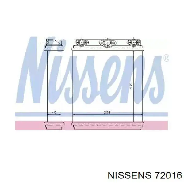 Радіатор пічки (обігрівача) Nissens 72016 ціна, від 36.93 USD