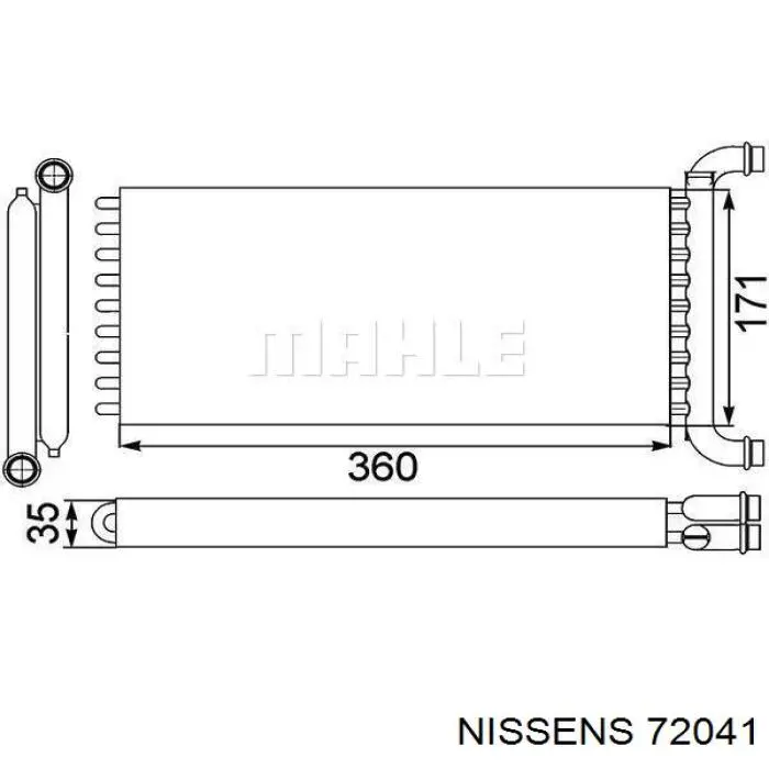 72041 Nissens радіатор пічки (обігрівача)