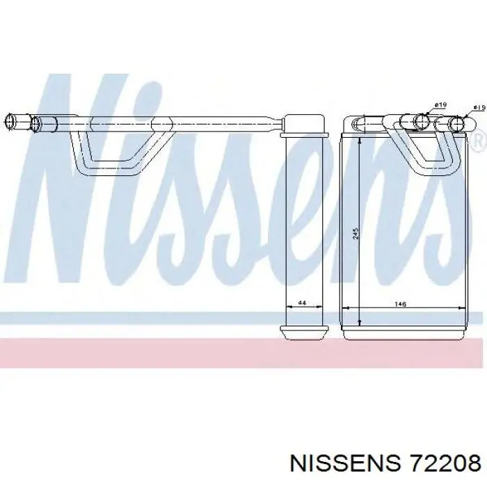 Радіатор пічки (обігрівача) 72208 Nissens