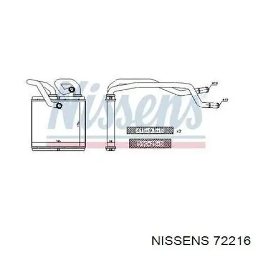 72216 Nissens Радіатор опалювача салону