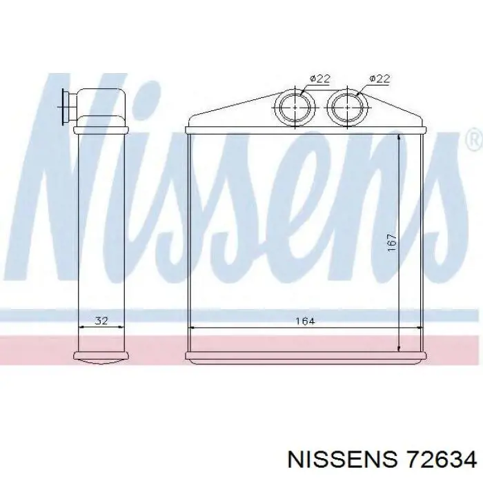 Радіатор пічки (обігрівача) Nissens 72634 ціна, від 35.06 USD