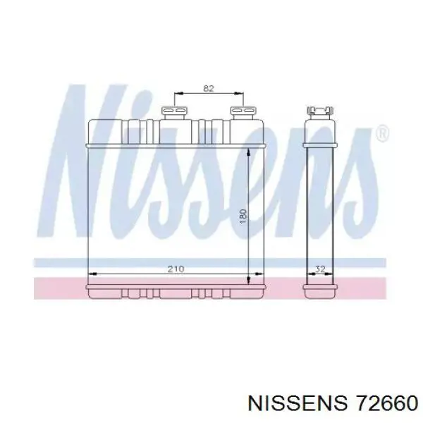 Радіатор пічки (обігрівача) Nissens 72660 ціна, від 45.01 USD