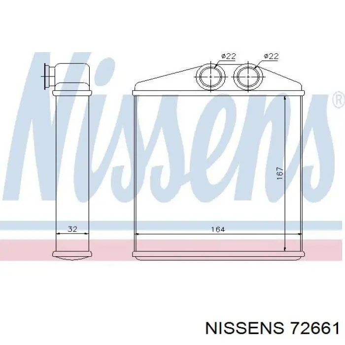 Радіатор пічки (обігрівача) 72661 Nissens