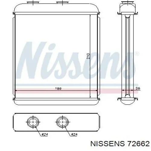 72662 Nissens радіатор пічки (обігрівача)