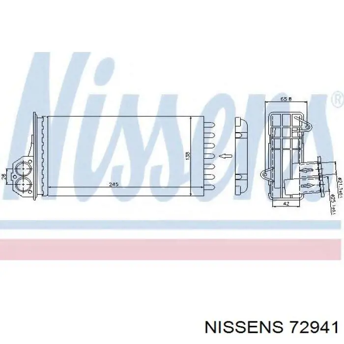 Радіатор пічки (обігрівача) 72941 Nissens