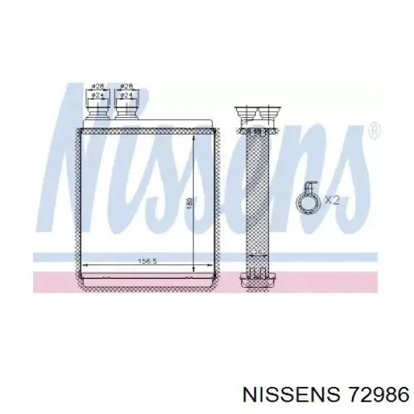 72986 Nissens радіатор пічки (обігрівача)