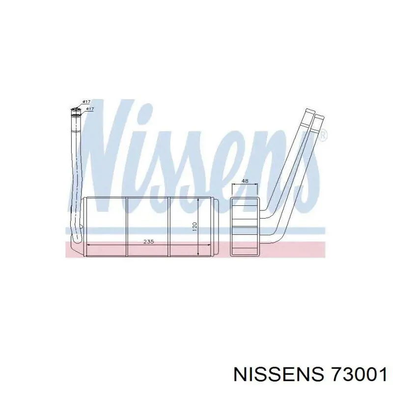 73001 Nissens Радіатор опалювача салону