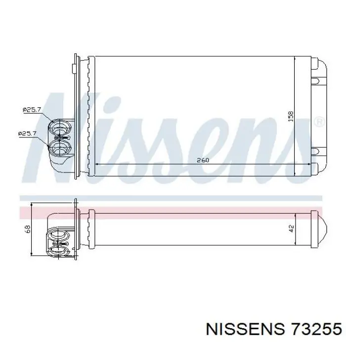 73255 Nissens радіатор пічки (обігрівача)