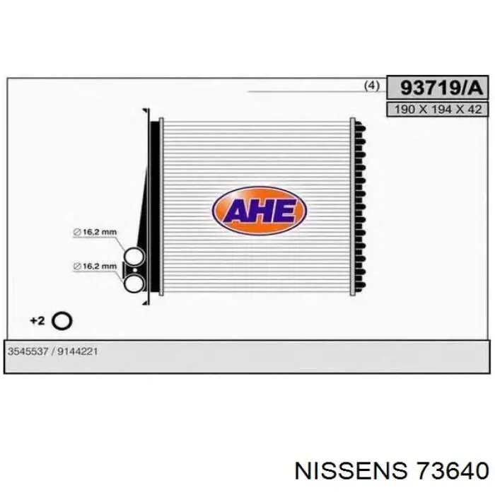 Радіатор пічки 73640 Nissens