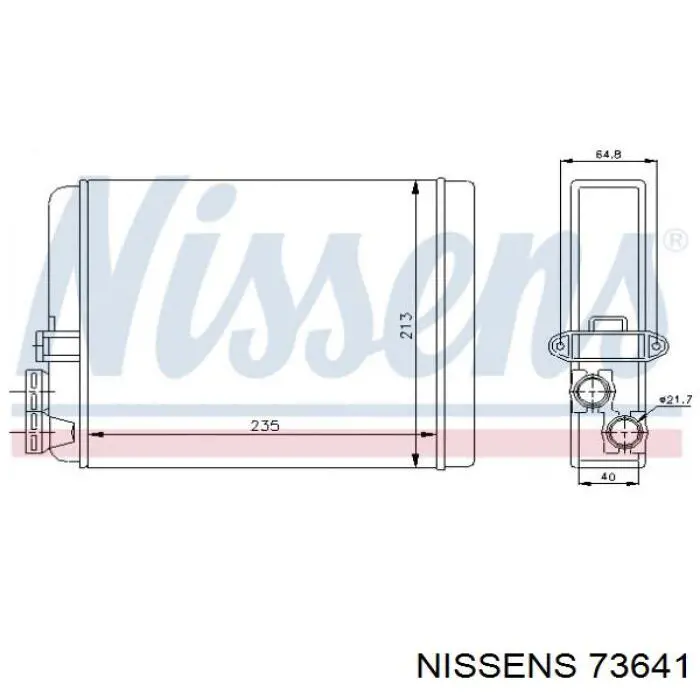 Радіатор пічки (обігрівача) 73641 Nissens