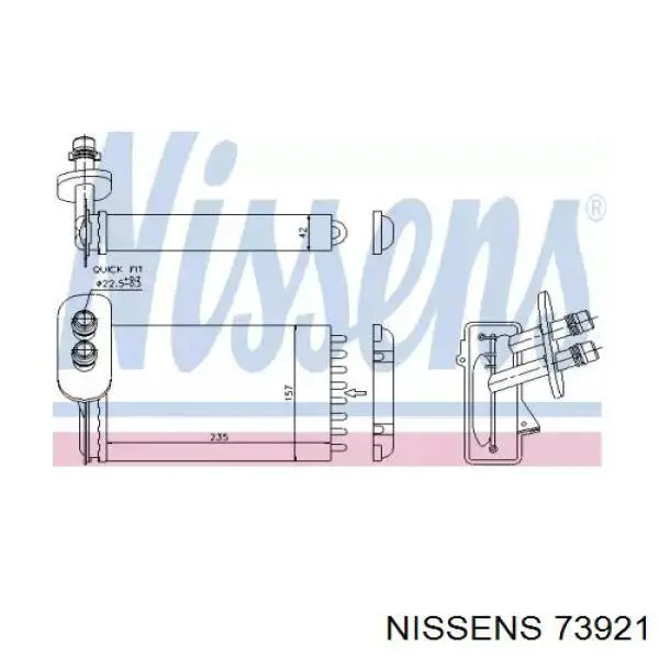 73921 Nissens Радіатор опалювача салону