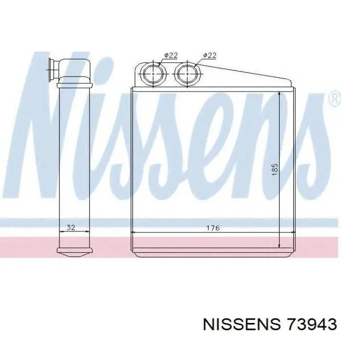 Радіатор пічки (обігрівача) Nissens 73943 ціна, від 75.34 USD